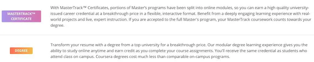 Coursera degree