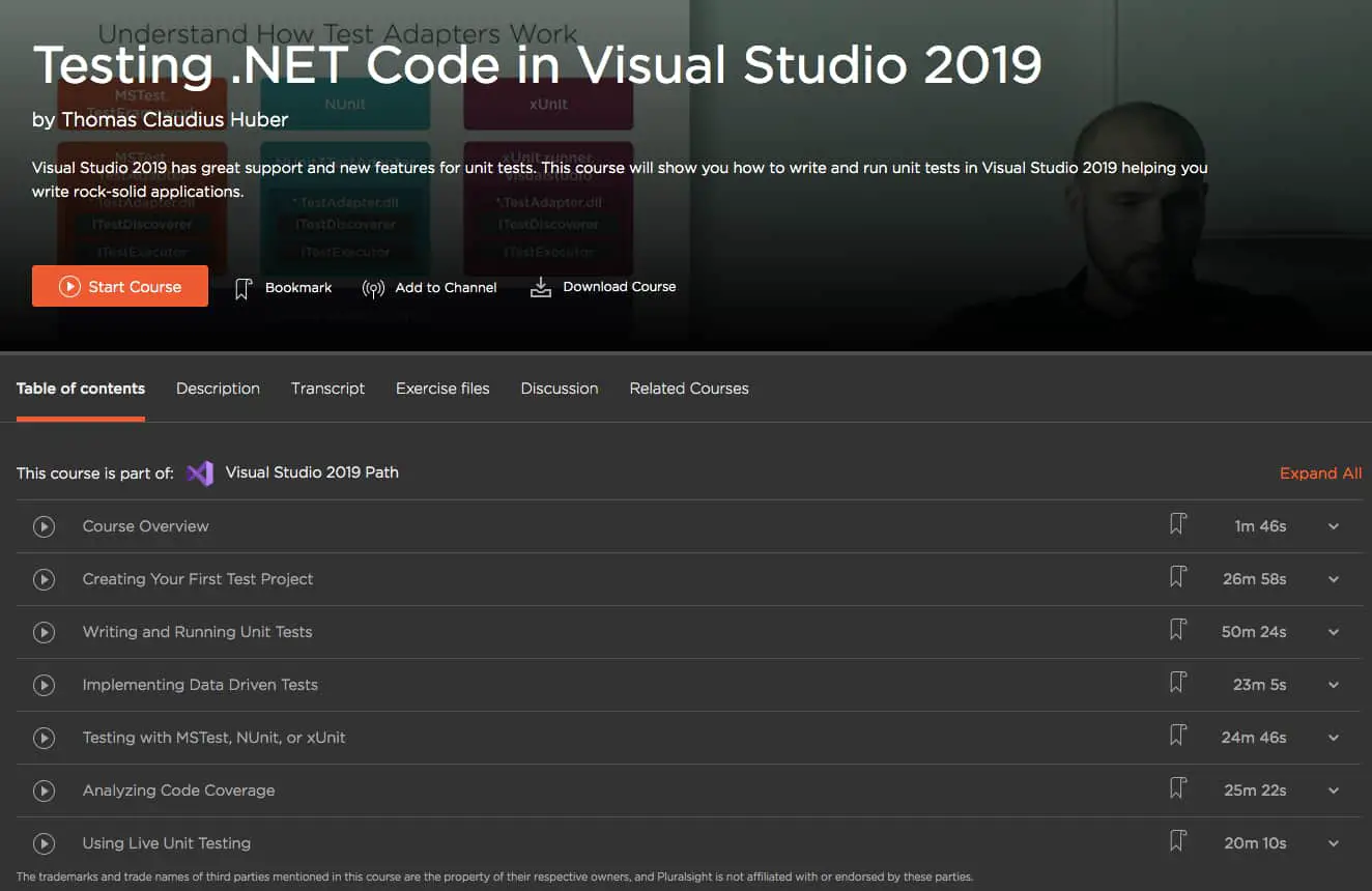 Testing. Net code in visual studio 2019