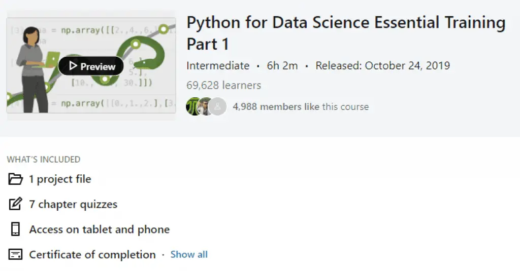 Python for data science essential training part 1